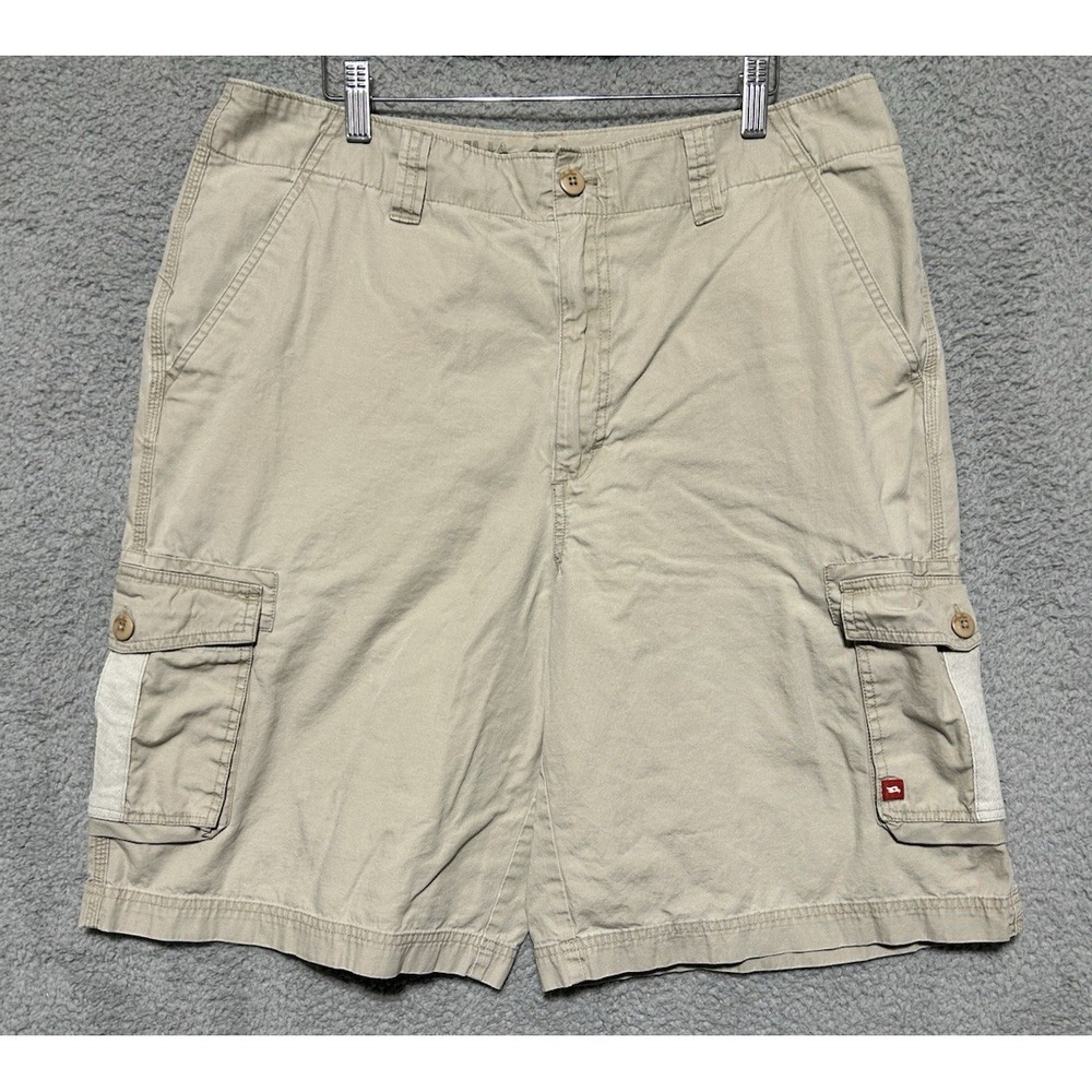 Tony Hawk Active Skater Beige 100% Cotton Cargo Shorts Mens Size 36 Actual 37.5